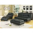 Coaster Dilleston Faux Leather Upholstered Chaise Lounge in Black