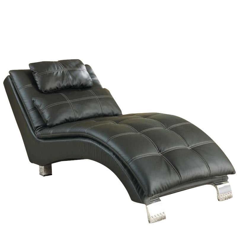Coaster Dilleston Faux Leather Chaise, Faux Leather Chaise Lounge