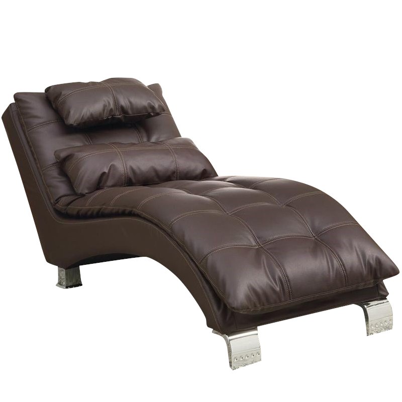 Coaster Dilleston Faux Leather Tufted, Chaise Lounge Leather Brown