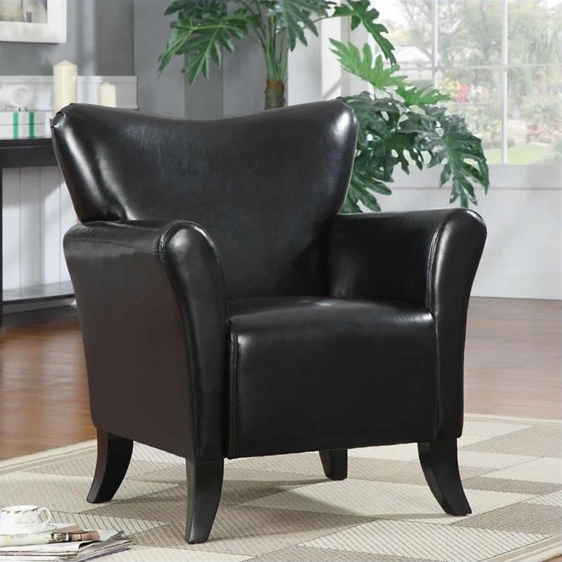 Coaster Accent Seating Faux Leather Upholstered Chair In Black 900253   429066 L 