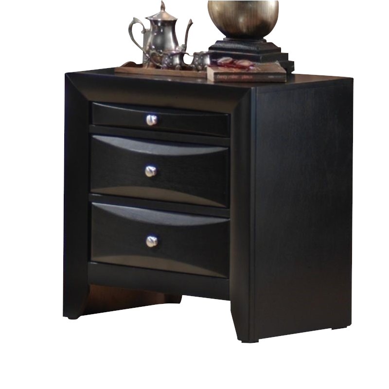 Coaster Briana Transitional 2-Drawer Wood Nightstand With Tray In Black ...