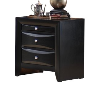 coaster briana 2 drawer nightstand with tray in black and silver