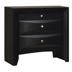 Coaster Briana Transitional 2-Drawer Wood Nightstand with Tray in Black