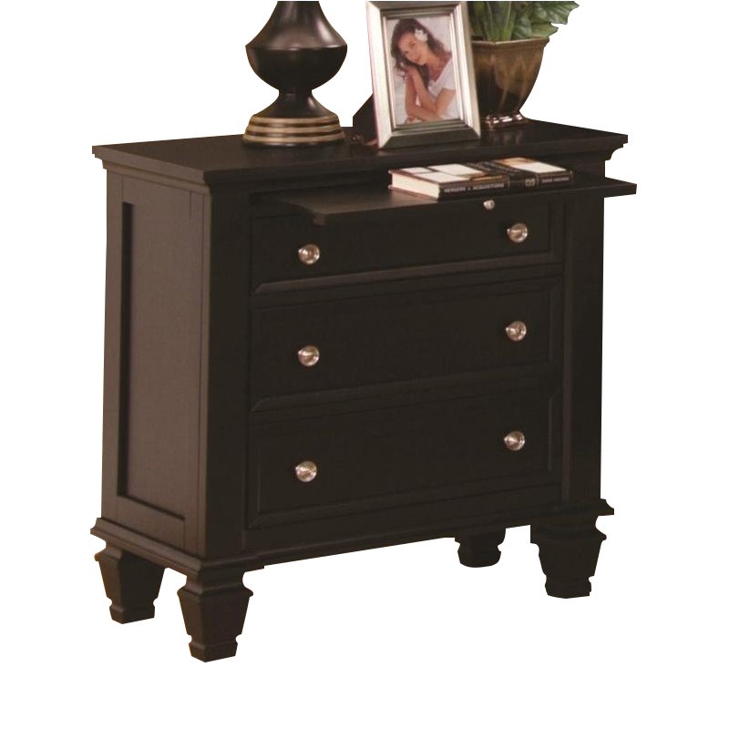 Coaster Sandy Beach Nightstand with Pull Out Shelf in Cappuccino Finish