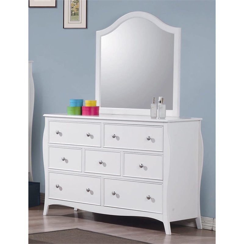 Coaster Dominique 7 Drawer Dresser In White And Silver 400563