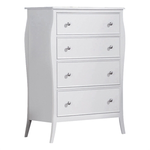 Coaster Dominique Coastal Wood 4-Drawer Chest with Metal Knob Handle in White