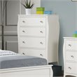 Coaster Dominique Coastal Wood 4-Drawer Chest with Metal Knob Handle in White