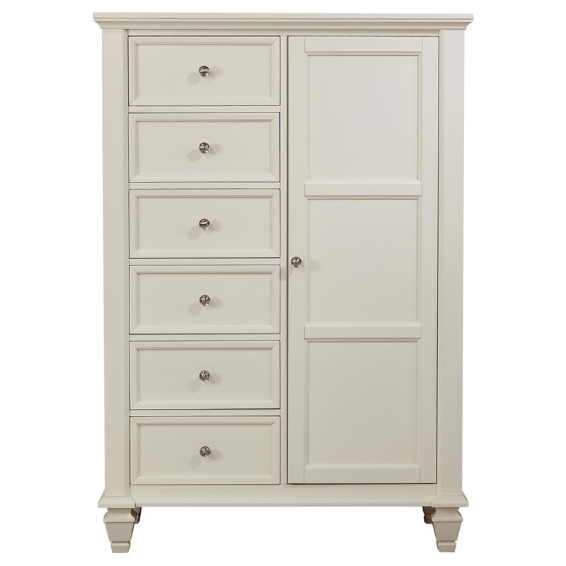 Sandy Beach 8-drawer Door Chest Cream White