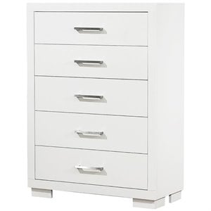 coaster jessica 5 drawer contemporary chest in white