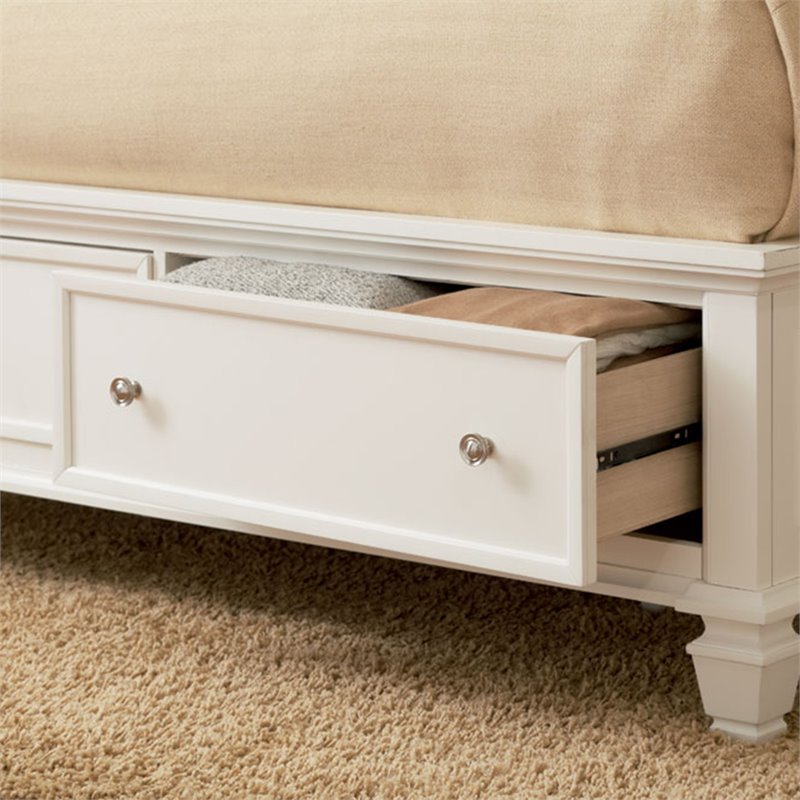 Coaster Sandy Beach Storage Sleigh Bed in White 201309X