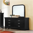 Coaster Louis Philippe Traditional 6-Drawer Wood Dresser in Black
