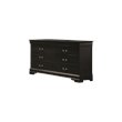 Coaster Louis Philippe 6 Drawer Double Dresser in Black and Silver