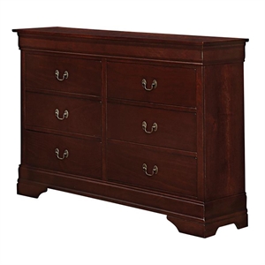 Coaster Louis Philippe Traditional 6-Drawer Wood Dresser in Brown