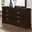 Coaster Louis Philippe Traditional 6-Drawer Wood Dresser in Cappuccino