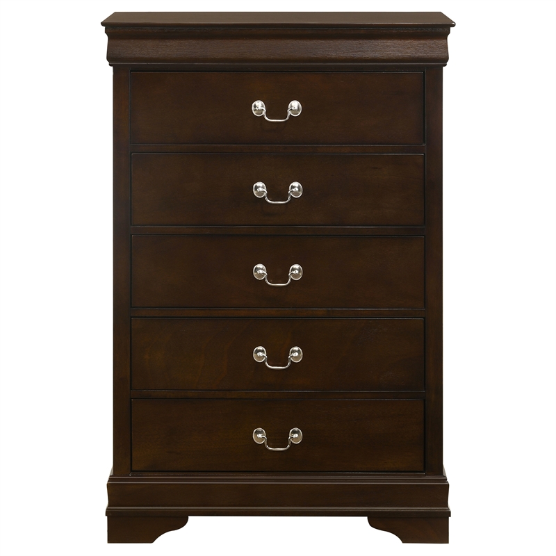 Coaster Louis Philippe 5-drawer Traditional Wood Bedroom Chest in Cappuccino