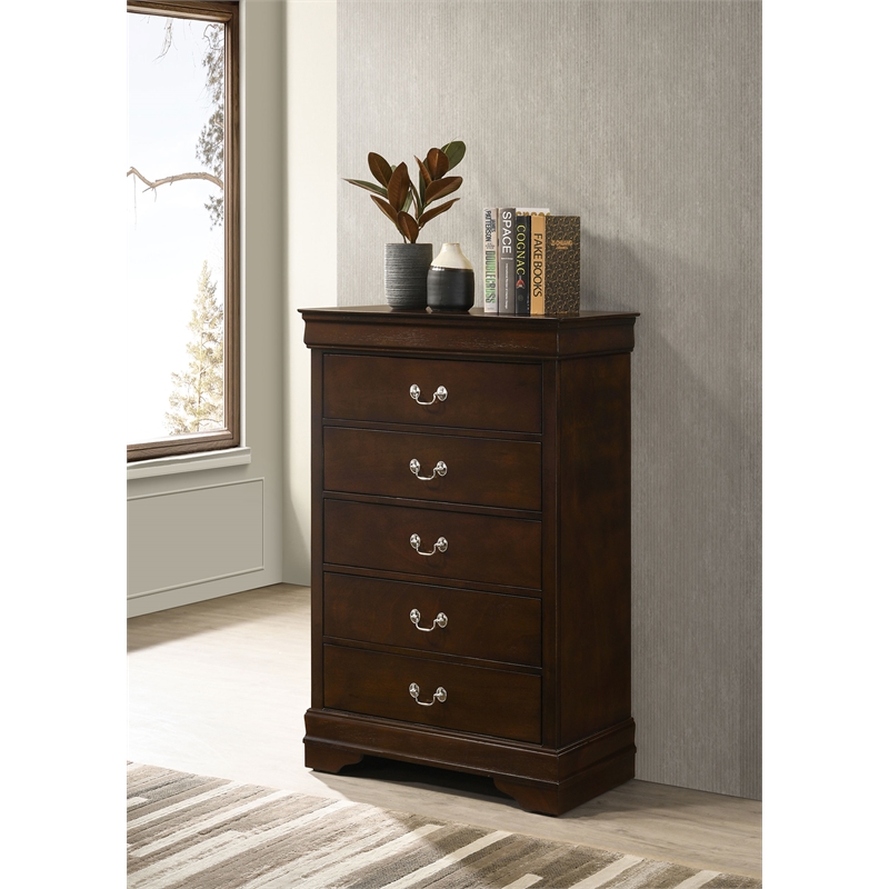 Coaster Louis Philippe 5-drawer Traditional Wood Bedroom Chest in Cappuccino