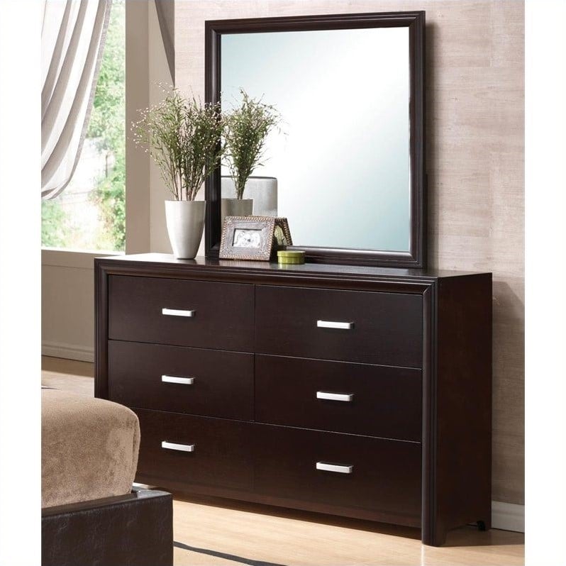 Coaster Andreas Dresser and Mirror Set in Cappuccino Brown   202473+4 PKG