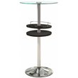 Coaster Contemporary Round Glass Top Pub Table with Metal Base in Clear