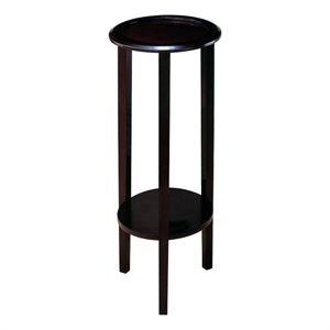 Coaster Kirk Wood Round Accent Table with Bottom Shelf Espresso