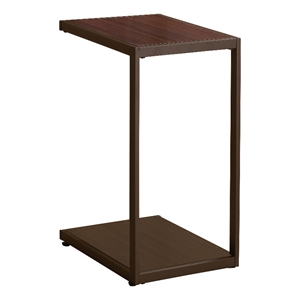 Coaster Contemporary Wood 1-Shelf Accent Table with Metal Base in Brown