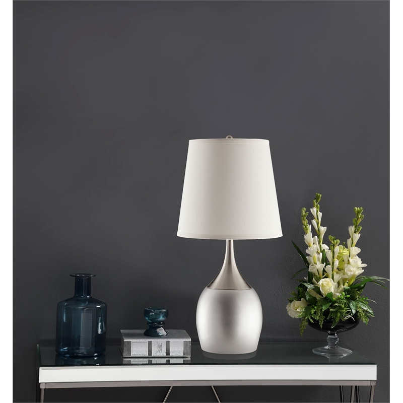 Tenya 24-inch Empire Shade Urn Table Lamp Silver