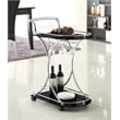 Elfman 2-tier Glass Shelf Metal Bar Cart Black and Chrome