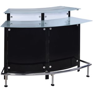 Coaster Contemporary Metal Arched Home Bar Unit with Stemware Rack in Black