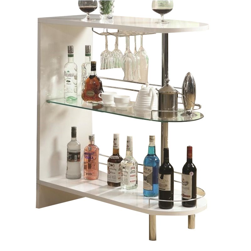 Coaster 2 Shelf Pub Table in Glossy Cappuccino and Chrome 