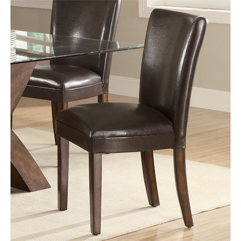 Coaster Nessa Faux Leather Dining Side Chair In Brown - 103053