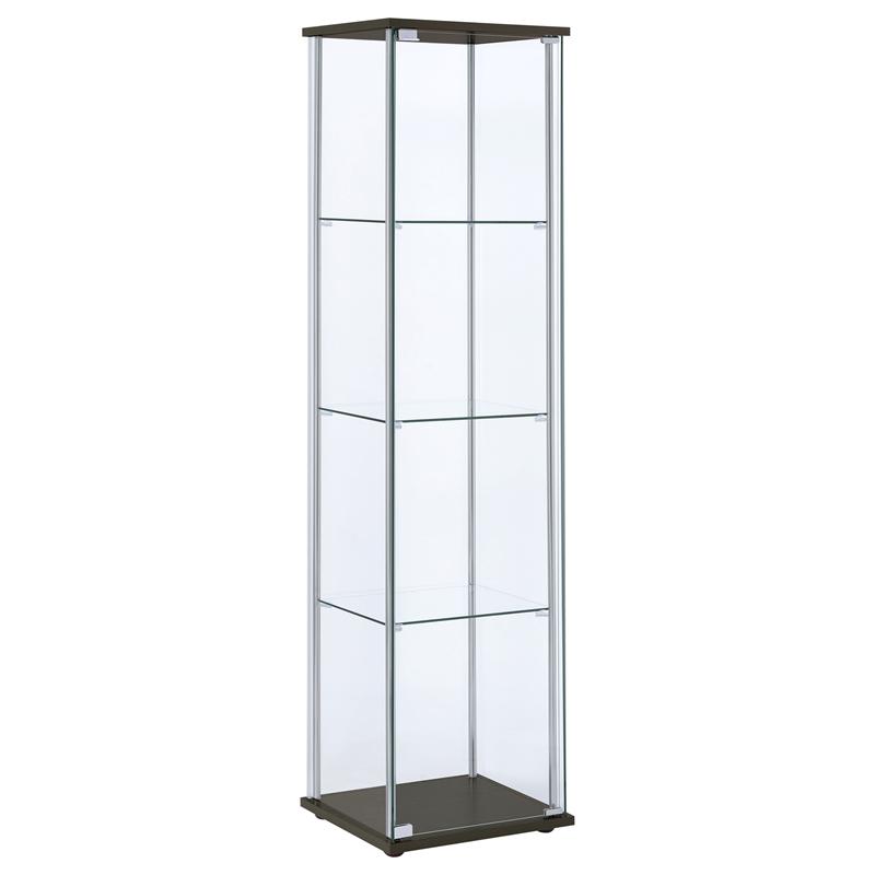 Coaster Bellatrix 3-shelf Clear Glass Curio Cabinet in Cappuccino