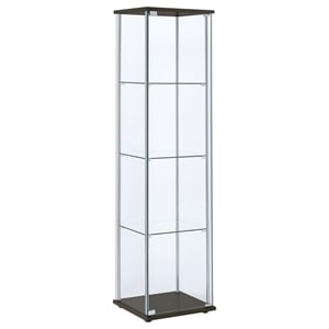 Coaster Bellatrix 3-shelf Clear Glass Curio Cabinet in Cappuccino