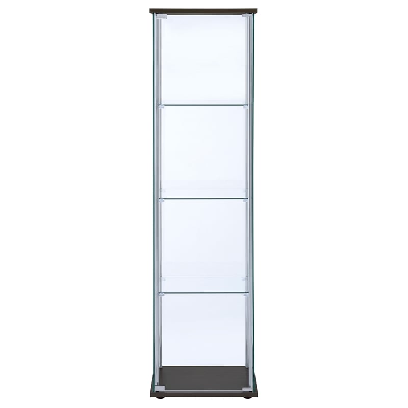 Coaster Bellatrix 3-shelf Clear Glass Curio Cabinet in Cappuccino