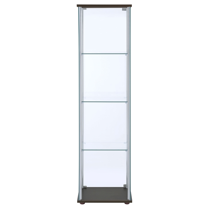 Coaster Bellatrix 3-shelf Clear Glass Curio Cabinet in Cappuccino