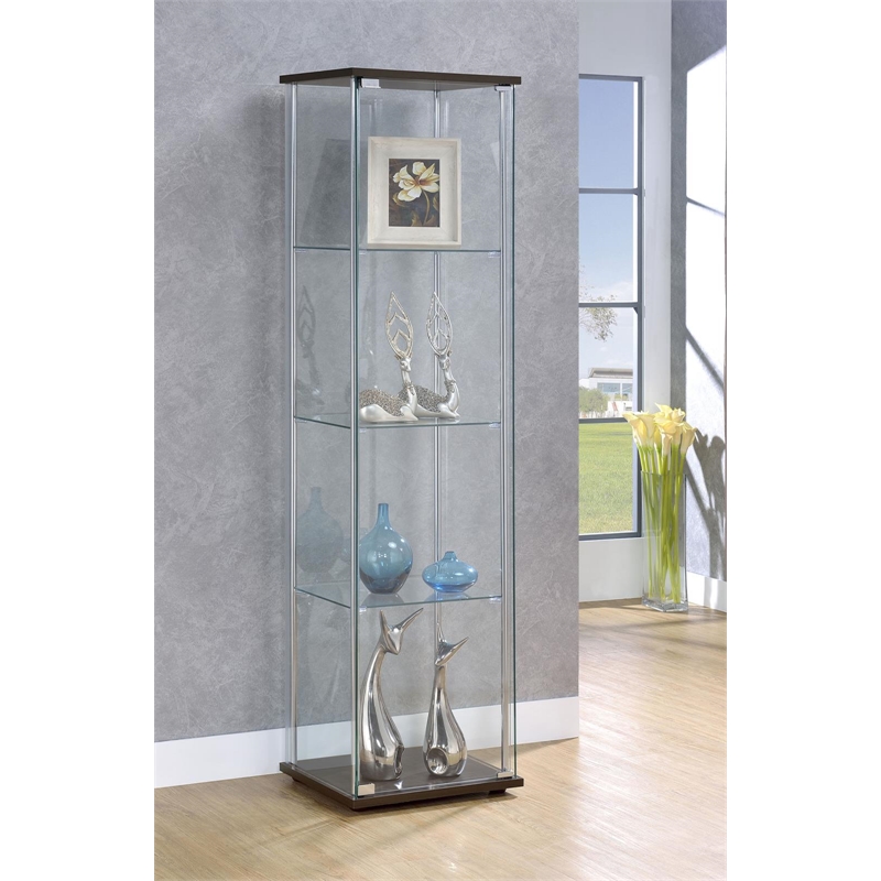 4 Shelf Glass Curio Cabinet