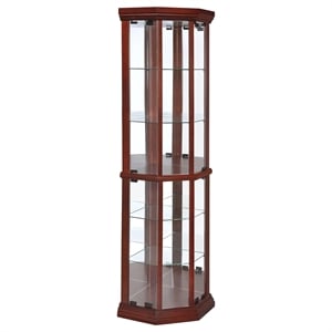 Appledale 6-shelf Corner Curio Display Cabinet Medium Brown