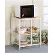 Kelvin 2-shelf Mobile Kitchen Cart Natural Brown and White