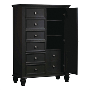Coaster Sandy Beach Wood Man's Chest with Concealed Storage in Black