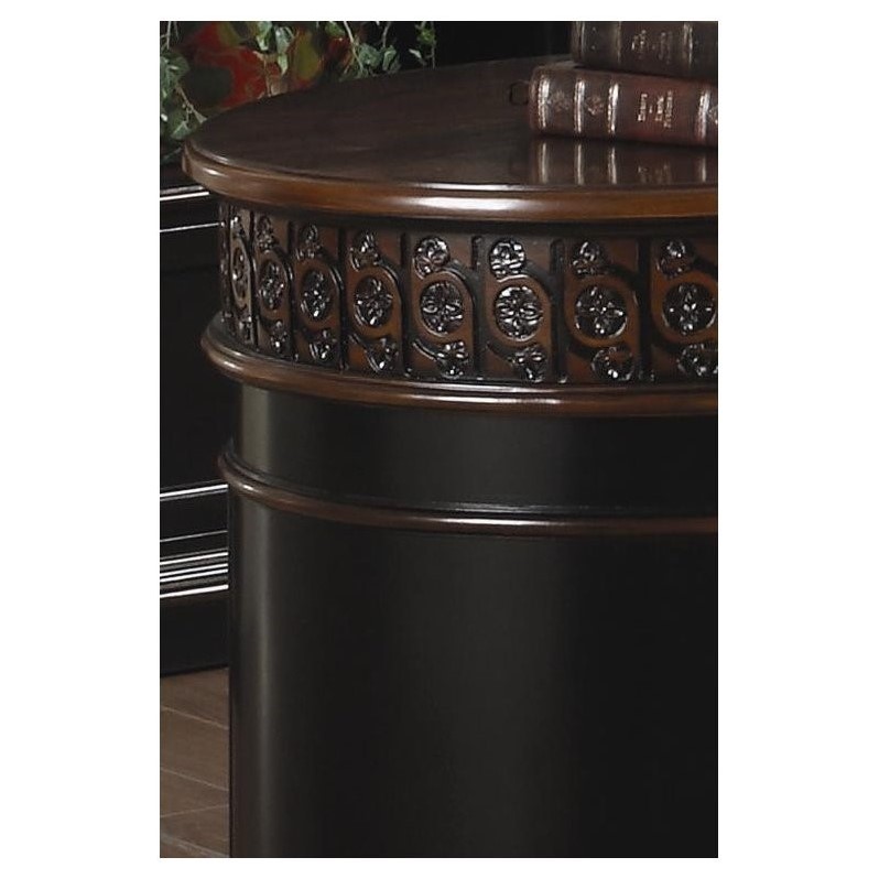 Coaster Nicolas Oval Executive Double Pedestal Desk In Medium Dark Double Pedestal Desk In Medium Dark