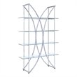 Coaster 4-Shelf Contemporary Floating Glass X Motif Bookcase in Clear