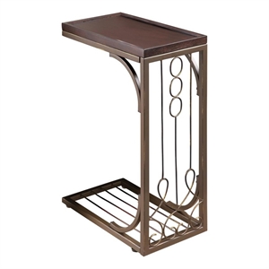 Coaster Alyssa Metal Accent Table in Brown and Burnished Copper