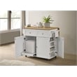 Jalen 3-door Mobile Kitchen Cart Natural Brown and White