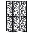 Nailan 3-Panel Room Divider Folding Screen Black Open Mosaic