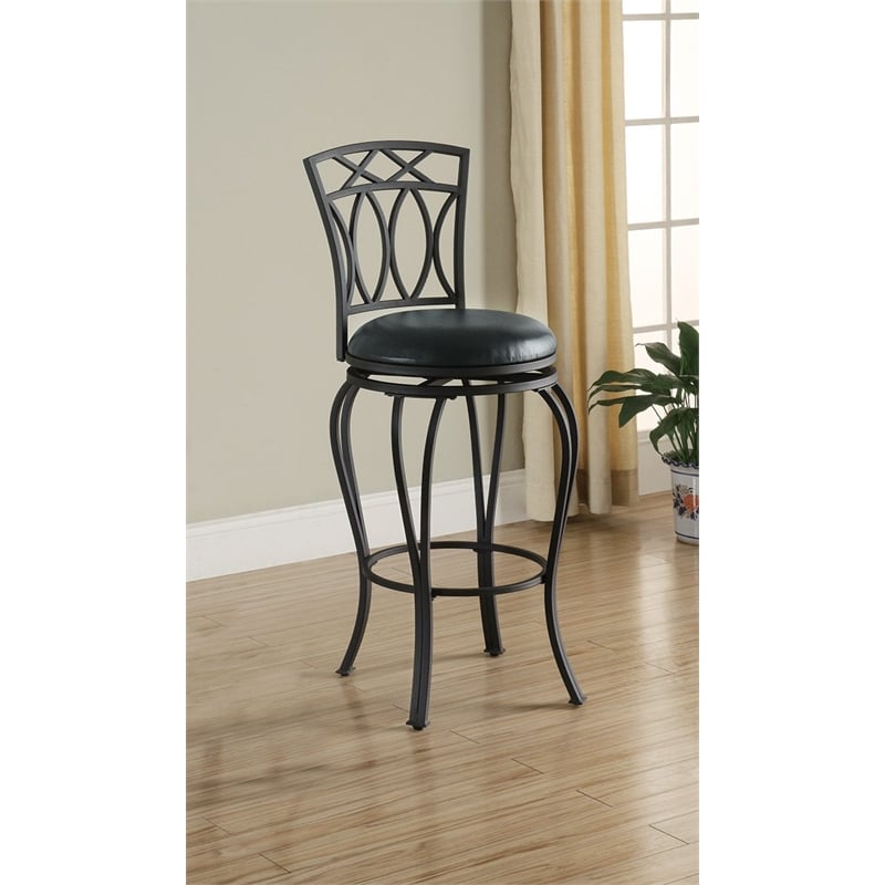 Adamsville Upholstered Swivel Bar Stool Black