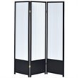 Coaster 3 Panel Folding Screen Room Divider in Translucent and Black
