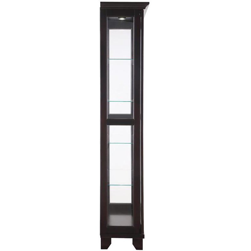 Coaster 5 Shelf Led Curio Cabinet In Cappuccino 950187 Coaster 5 Shelf Led Curio Cabinet In