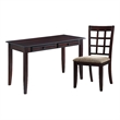Coaster Newton 2-Piece Wood Writing Desk Set with Upholstered Seat Chair Brown