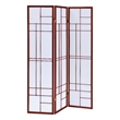 Coaster Wood Three Panels Folding Screen Room Divider in Cherry