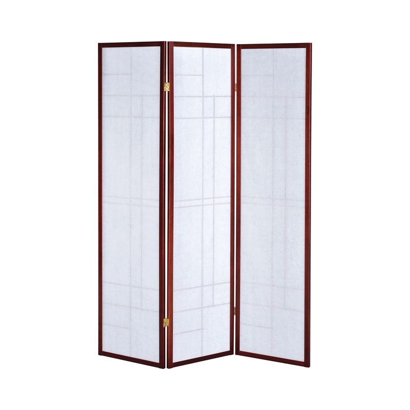 Katerina 3-Panel Room Divider Folding Shoji Screen Cherry