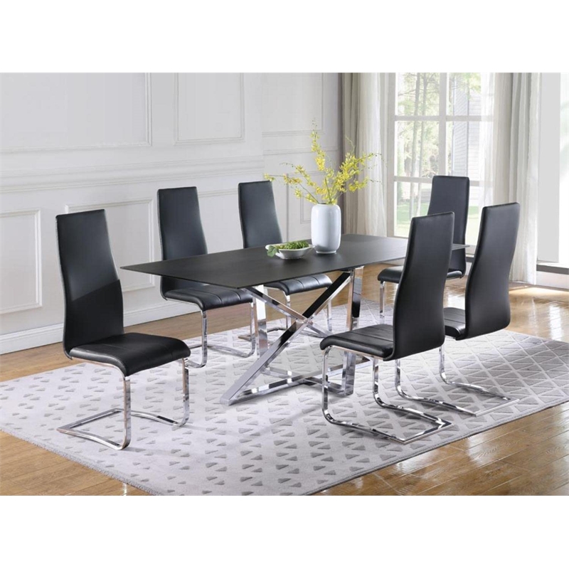 Montclair Upholstered Dining Side Chair Black (Set of 4)