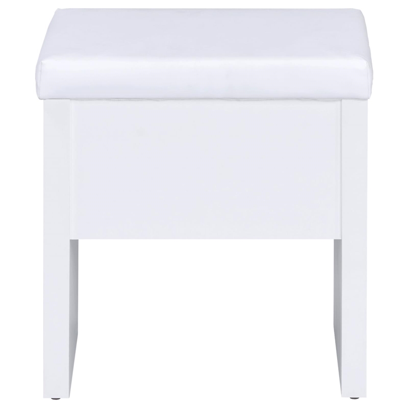 Coaster Vanities 300290 White Vanity with Hidden Mirror Storage